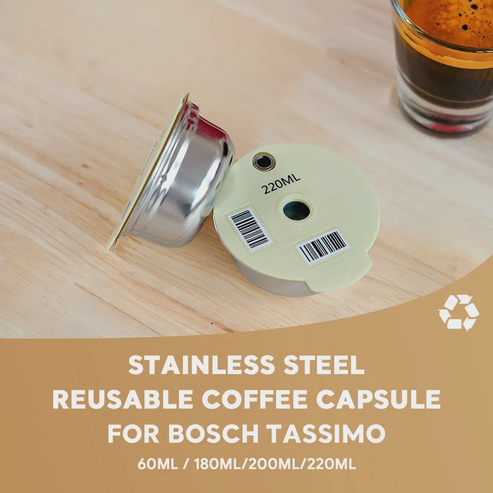 60180200220 мл для Bosch Tassimo многоразовые капсулы из нержавеющей стали для кофе капсулы многоразовый фильтр Кофеварка силиконовый чехол (art.: 3920bfbc5549e)-4