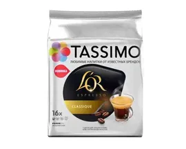 Кофе в капсулах L'OR Espresso Classique, 16 капсул для кофемашин Tassimo (Тассимо)