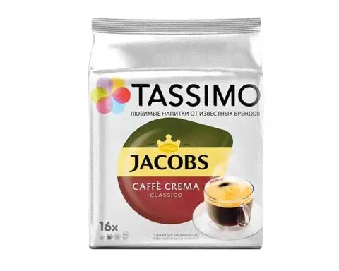 Кофе в капсулах Jacobs Caffe Crema Classico, 16 капсул для кофемашин Tassimo (Тассимо)