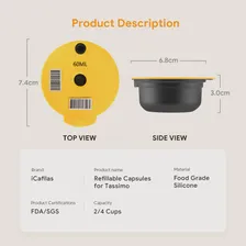 ICafilas 220200 мл для Bosch Tassimo многоразовые капсулы для кофе капсулы силиконовые капсулы экологически чистые крышки (art.: 3920c04de155a)
