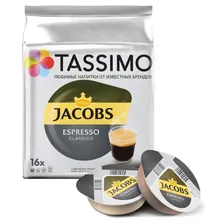 Кофе в капсулах JACOBS "Espresso" для кофемашин Tassimo, 16 порций, 8052181
