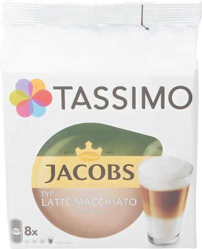 Кофе в капсулах Jacobs Tassimo Latte Macchiato Classico Т-диски, 8x33г-1