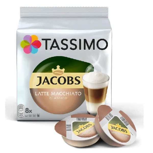 Кофе в капсулах Tassimo Латте Макиато, с жидким молоком, 8 шт