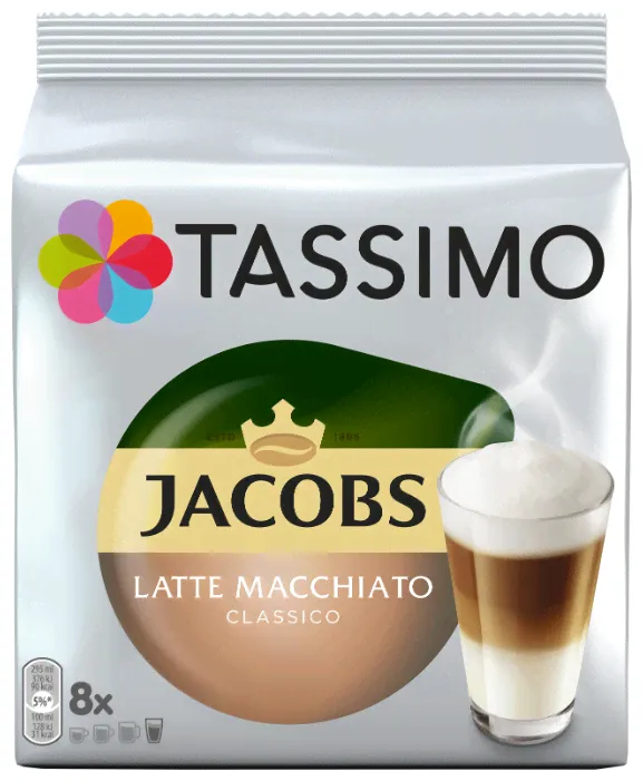 Кофе в капсулах с жидким молоком Tassimo Jacobs Latte Macchiato Classico (8 капс.)-1