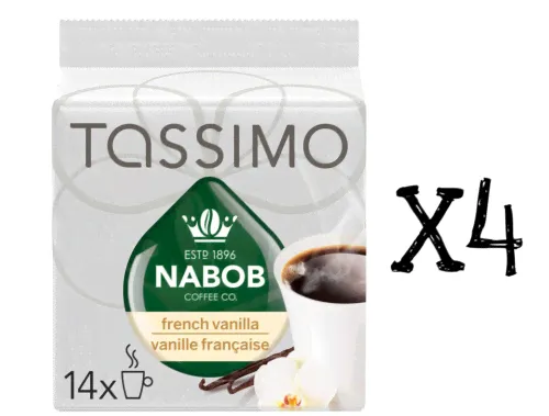 Tassimo Nabob French Vanilla Coffee Single Serve T-Discs - Box of 14x4